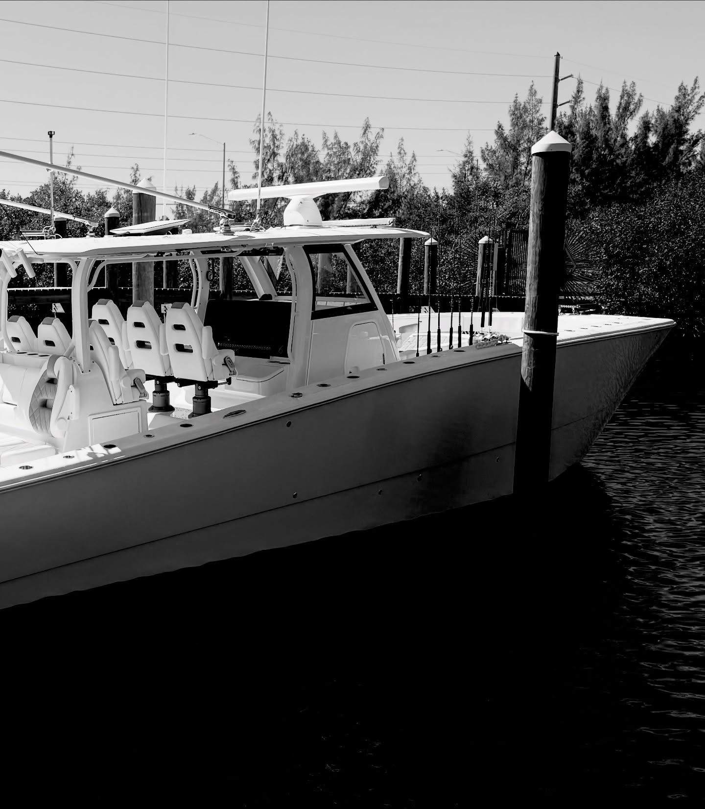 The 42-foot Freeman at the dock